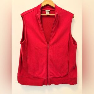 L.L. Bean Red Women's Vest Large Petite Zip up